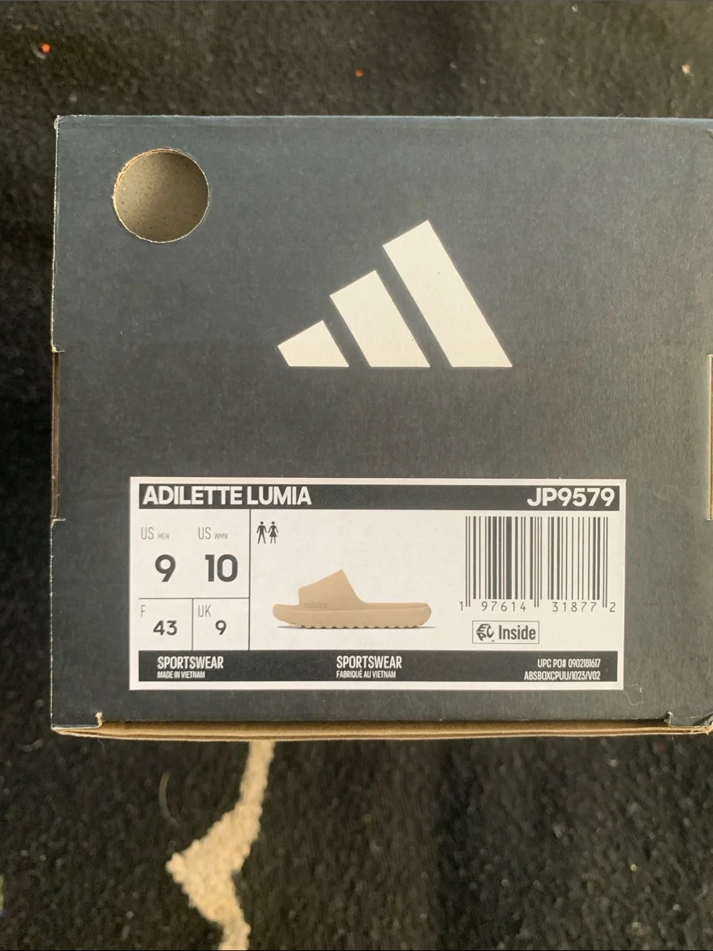 adidas Adilette Lumia Slide Sandals in Tan